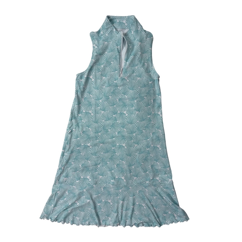 X by Gottex Studio Seashell Turquoise Zip Neck Active Dress Small GM8004D NWT